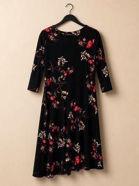 M&S Collection Floral Fit-and-Flare Midi Dress